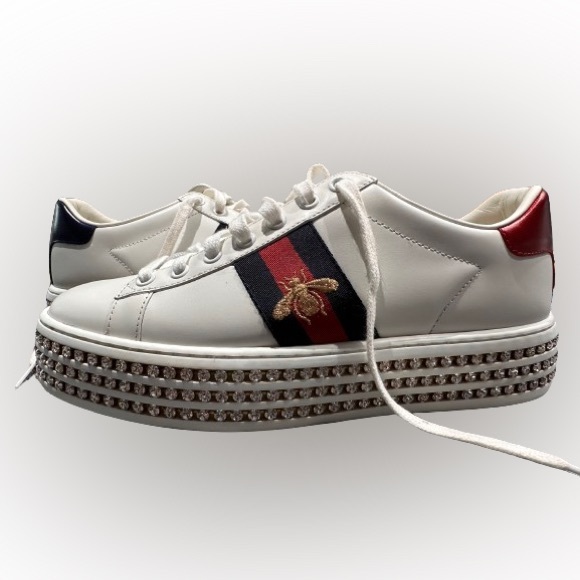 Gucci Ace Platform Sneakers with Crystals size 38 - Picture 7 of 16